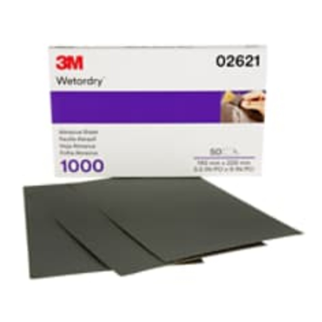 3M™ Wetordry™ Abrasive Sheet 434Q, 02621, 1000, 5 1/2 in x 9 in